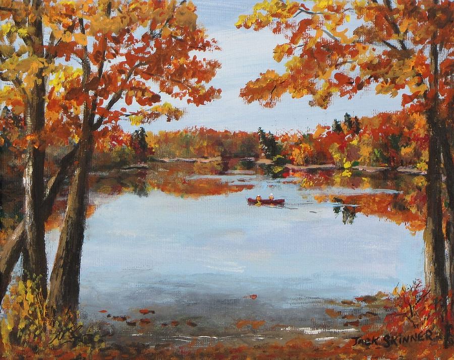 900x714 October Morn At Walden Pond Painting By Jack Skinner - Walden Painting