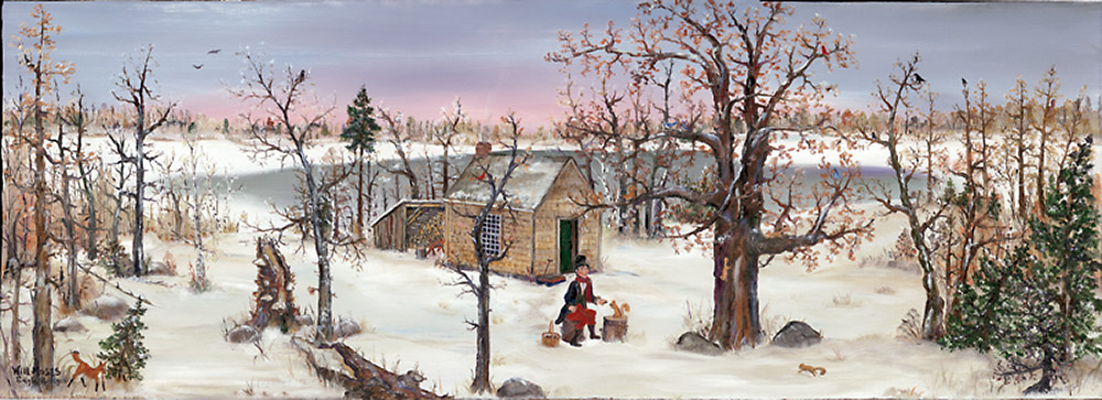 1000x363 The Art Of Will Moses. Will Moses Walden Pond In Winter - Walden Painting