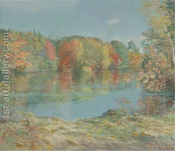 600x517 Walden Pond Frederick Childe Hassam Reproduction 1st Art Gallery - Walden Painting