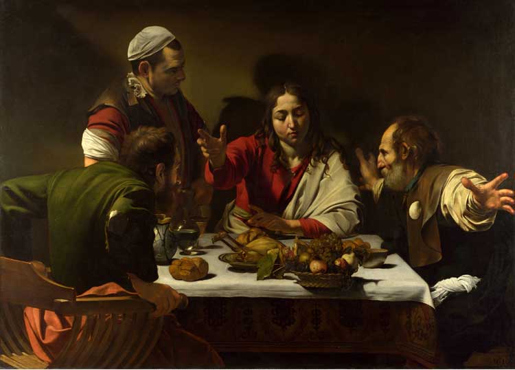 750x538 Caravaggio Supper - Walk To Emmaus Painting