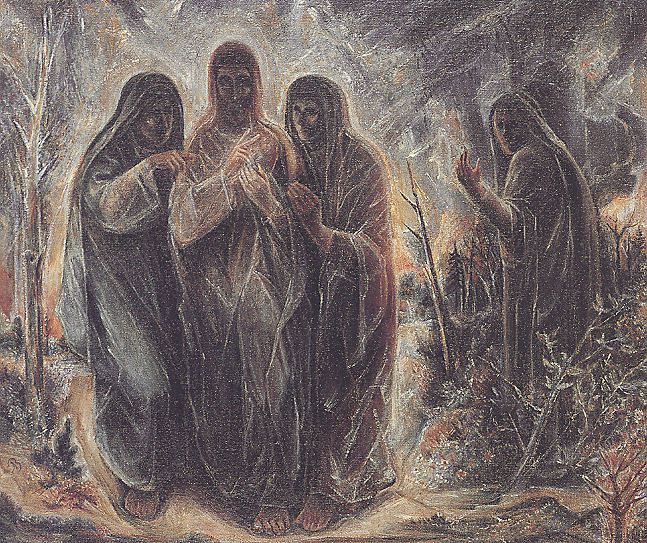647x543 Walk To Emmaus Albert Bloch Expressionism Religious Painting - Walk To Emmaus Painting