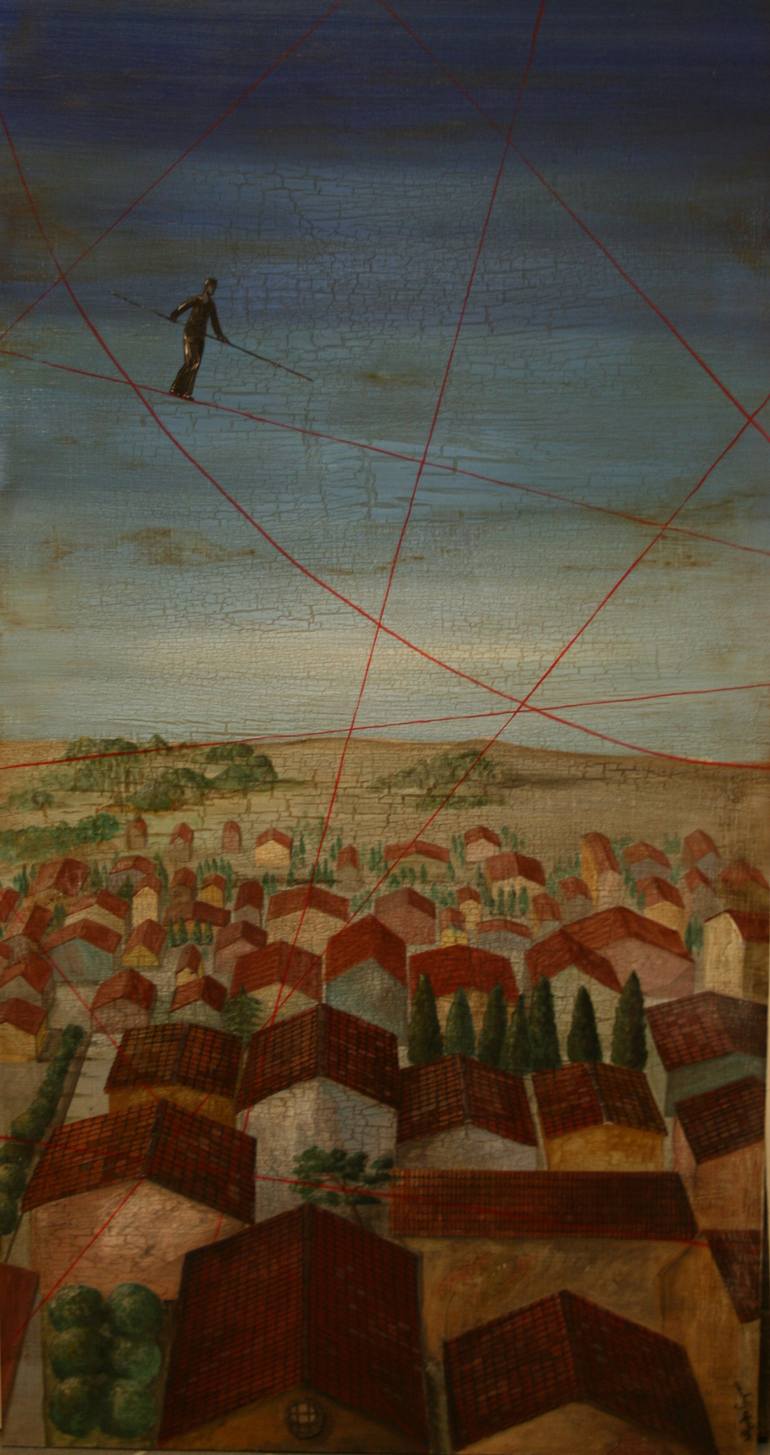 770x1455 Saatchi Art The Tightrope Walker Painting By Margherita Cagnoni - Walker Painting