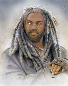 236x300 King Ezekiel Original Walking Dead Airbrush Painting Ebay - Walking Dead Painting