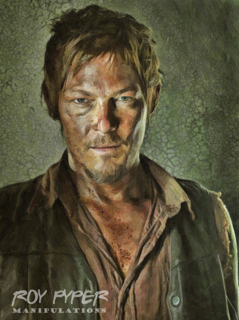 773x1032 The Walking Dead Daryl Oil Paint Re Edit By Nerdboy69 - Walking Dead Painting