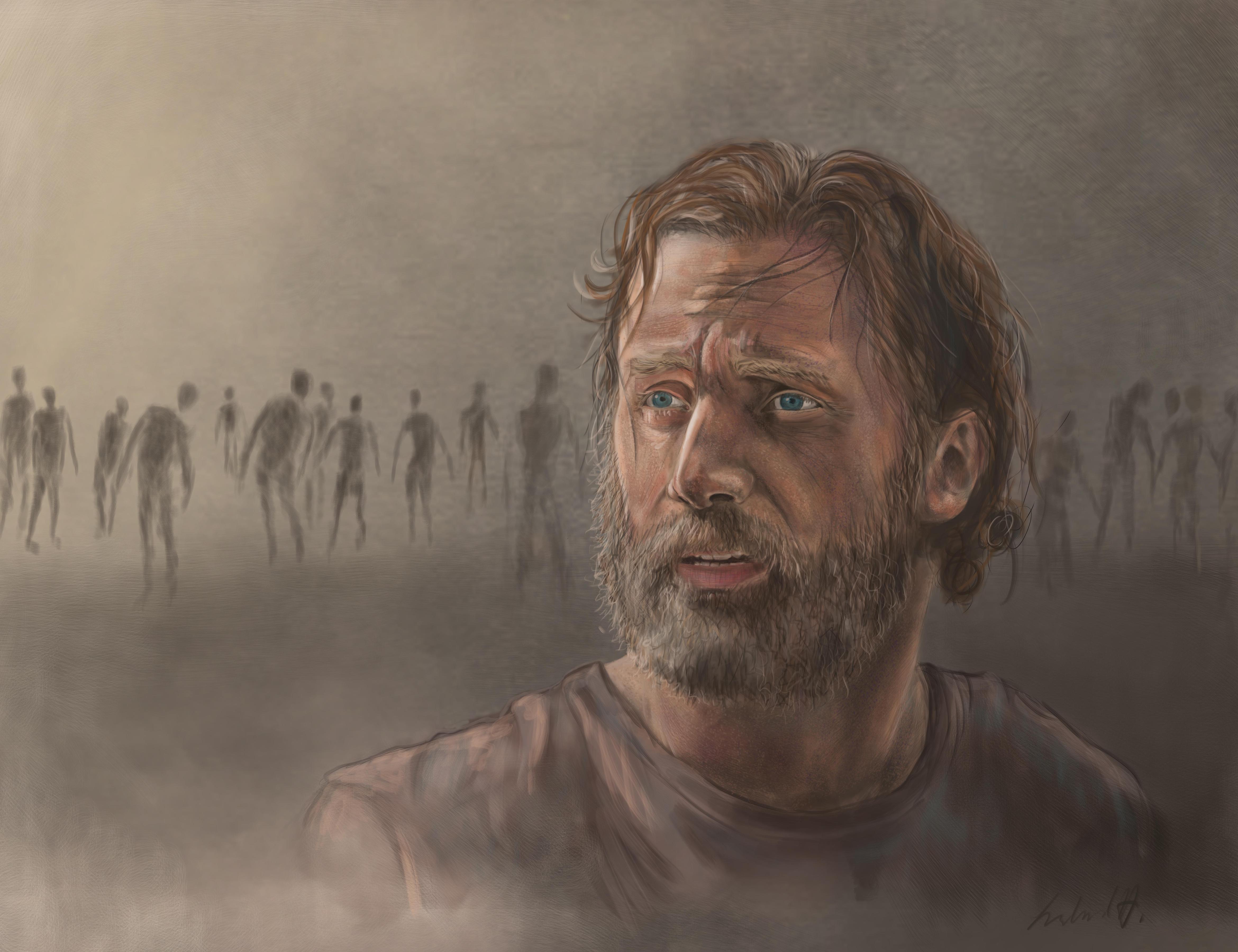 4680x3600 The Walking Dead Is Back, So I Thought I Would Paint Mr Rick - Walking Dead Painting
