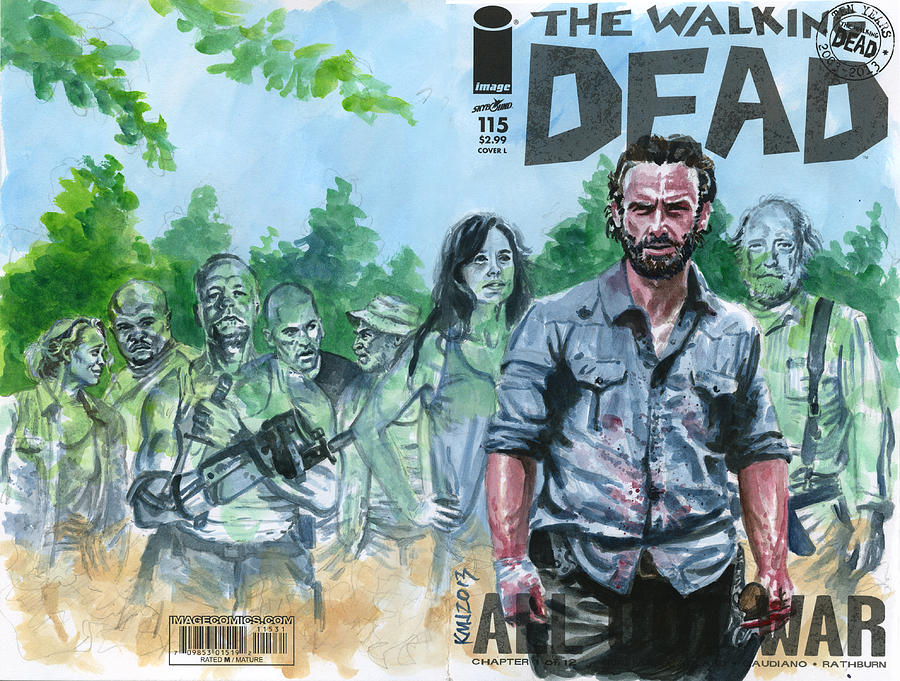 900x681 Walking Dead Ghosts Painting By Ken Meyer - Walking Dead Painting