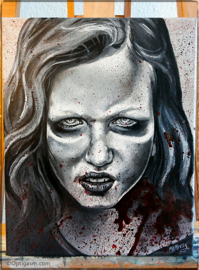 767x1042 Zombie Sophia - Walking Dead Painting