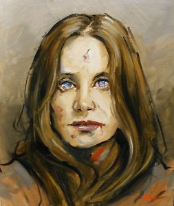 253x300 Portrait Of A Walking Dead Zombie Original Oil Painting By Uk - Walking Dead Painting