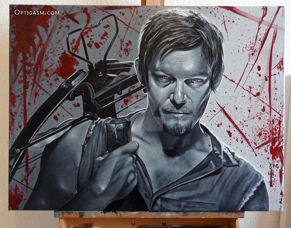 1008x792 Daryl Dixon - Walking Dead Painting