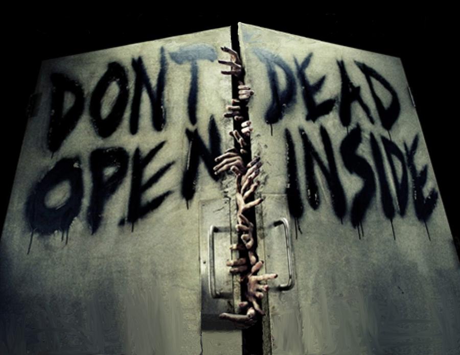 900x695 Don'T Open Dead Inside Painting By Paul Van Scott - Walking Dead Painting
