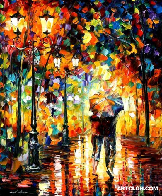 Walking In The Rain Painting At Paintingvalley Com Explore