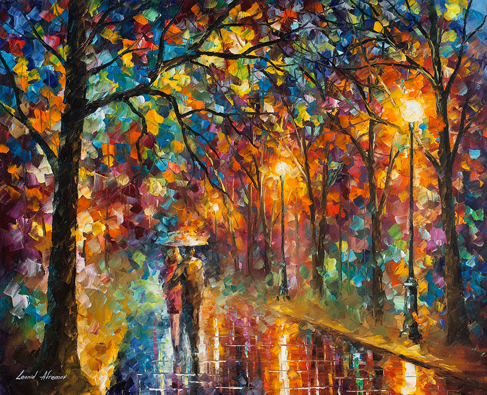 Walking In The Rain Painting at PaintingValley.com | Explore collection ...