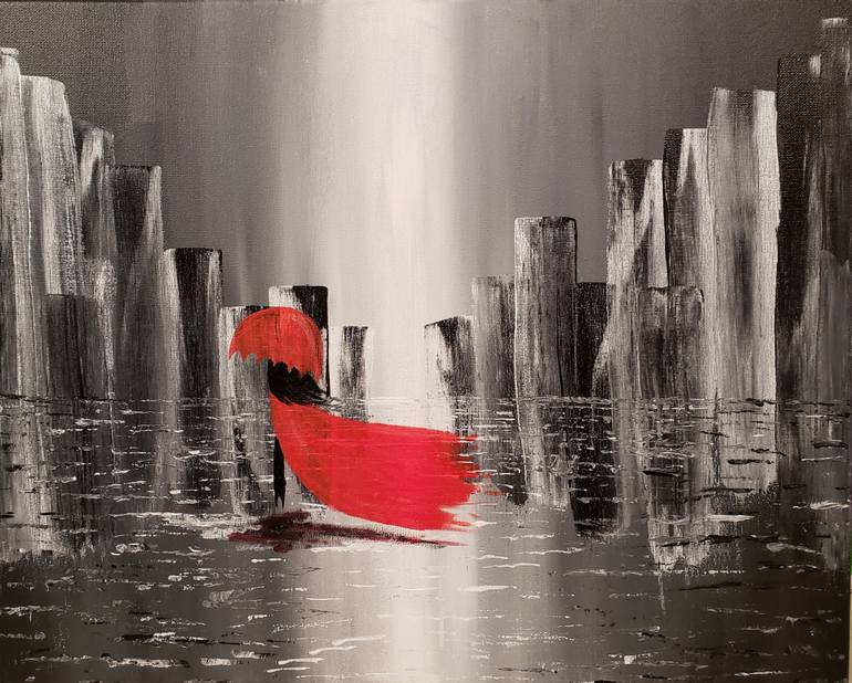 770x618 Saatchi Art Walk In The Rain Painting By Melinda Perry - Walking In The Rain Painting Artist
