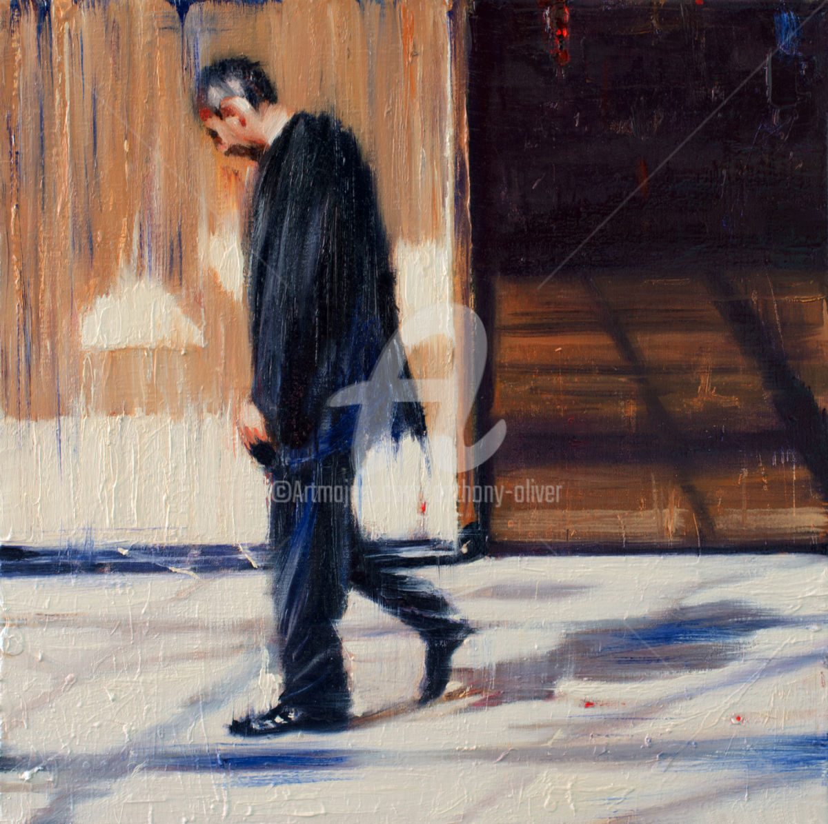 1200x1195 Sleepwalker (Anthony Oliver) - Walking Man Painting