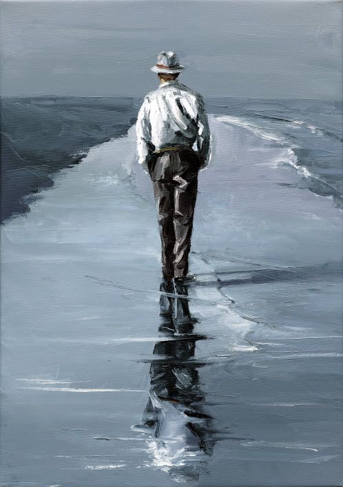 498x707 Victor Bauer - Walking Man Painting