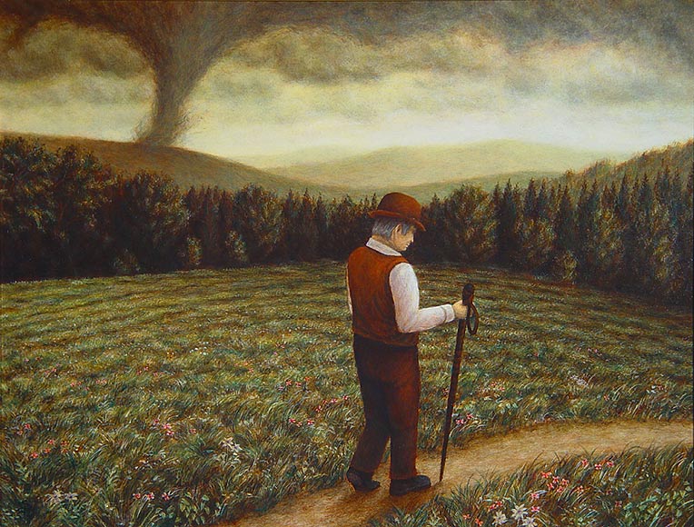 764x580 David Jay Spyker Art On The Walk Home - Walking Man Painting