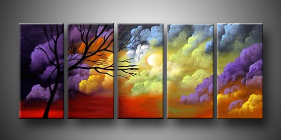 567x283 Large Wall Art Abstract Tree Painting Colorful Landscape Paintings - Wall Art Painting
