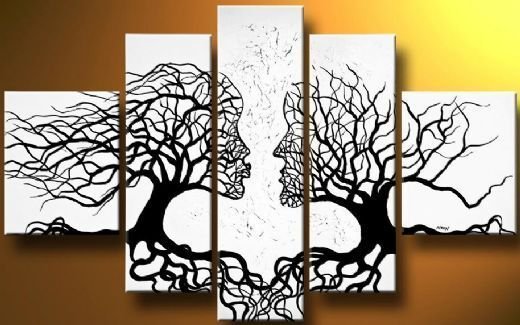 520x325 Hand Painted Romantic Lover Tree Painting Home Decor Landscape - Wall Art Painting Tree