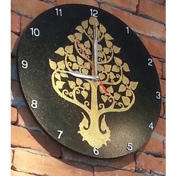 360x360 Thai Wooden Wall Clock Painting Decorative Antique Design - Wall Clock Painting