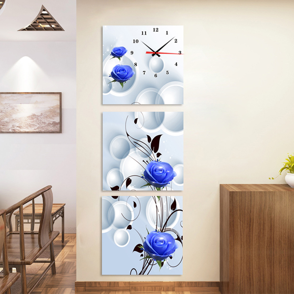 600x600 Usd 23.35] 3d Ice Crystal Glass Frameless Painting Wall Clock - Wall Clock Painting