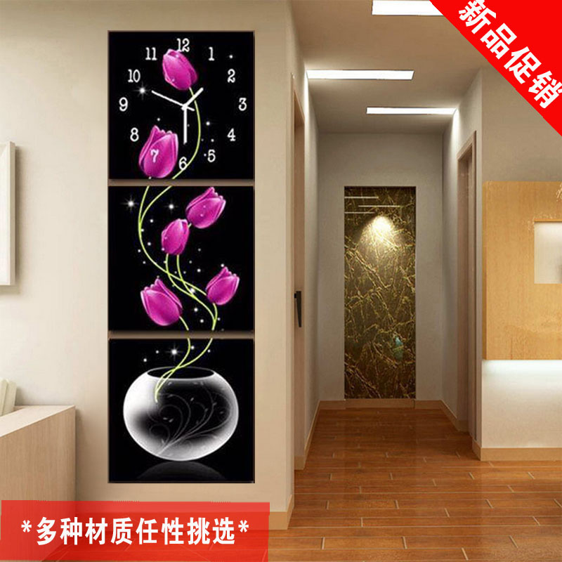 800x800 Usd 31.89] Modern Living Room Frameless Painting With Clocks Mural - Wall Clock Painting