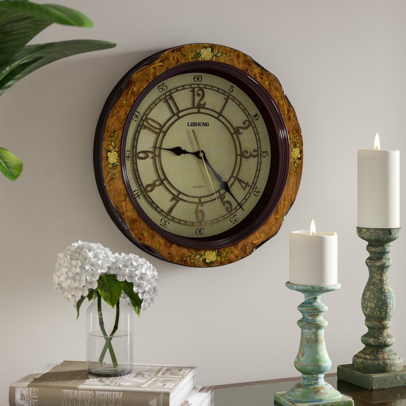 800x800 Astoria Grand Billingham Round Decorative Polyresin Hand Painted - Wall Clock Painting