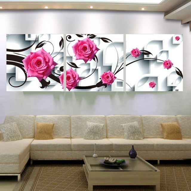 640x640 Sales Modern Unframed Irregular Large Canvas Wall Art Flower - Wall Decor Flower Painting