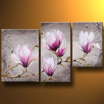 350x350 Delicate Magnolia Flower Modern Canvas Art Wall Decor Floral Oil - Wall Decor Flower Painting