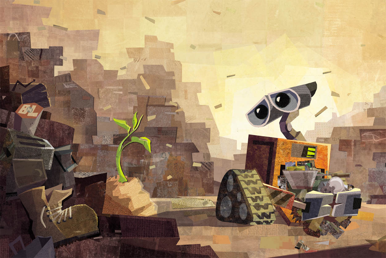 1251x839 Comics - Wall E Painting