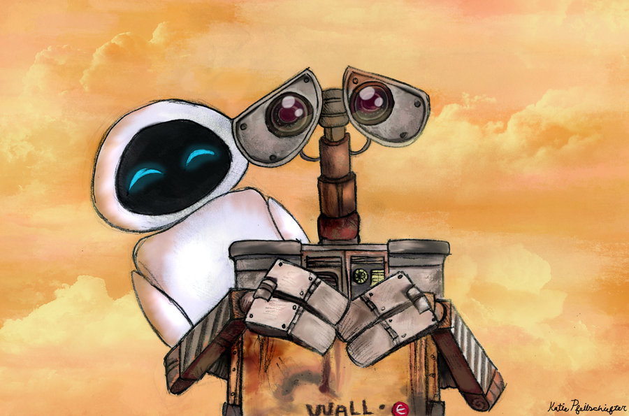 900x595 Wall E And Eve Byirkendragon By W E Love Wall E - Wall E Painting