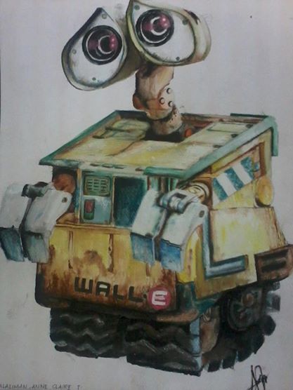 417x556 Wall E Watercolor Painting By Claire23030 - Wall E Painting