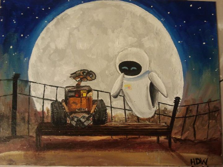 720x540 Wall E And Eve By Uuttssii - Wall E Painting