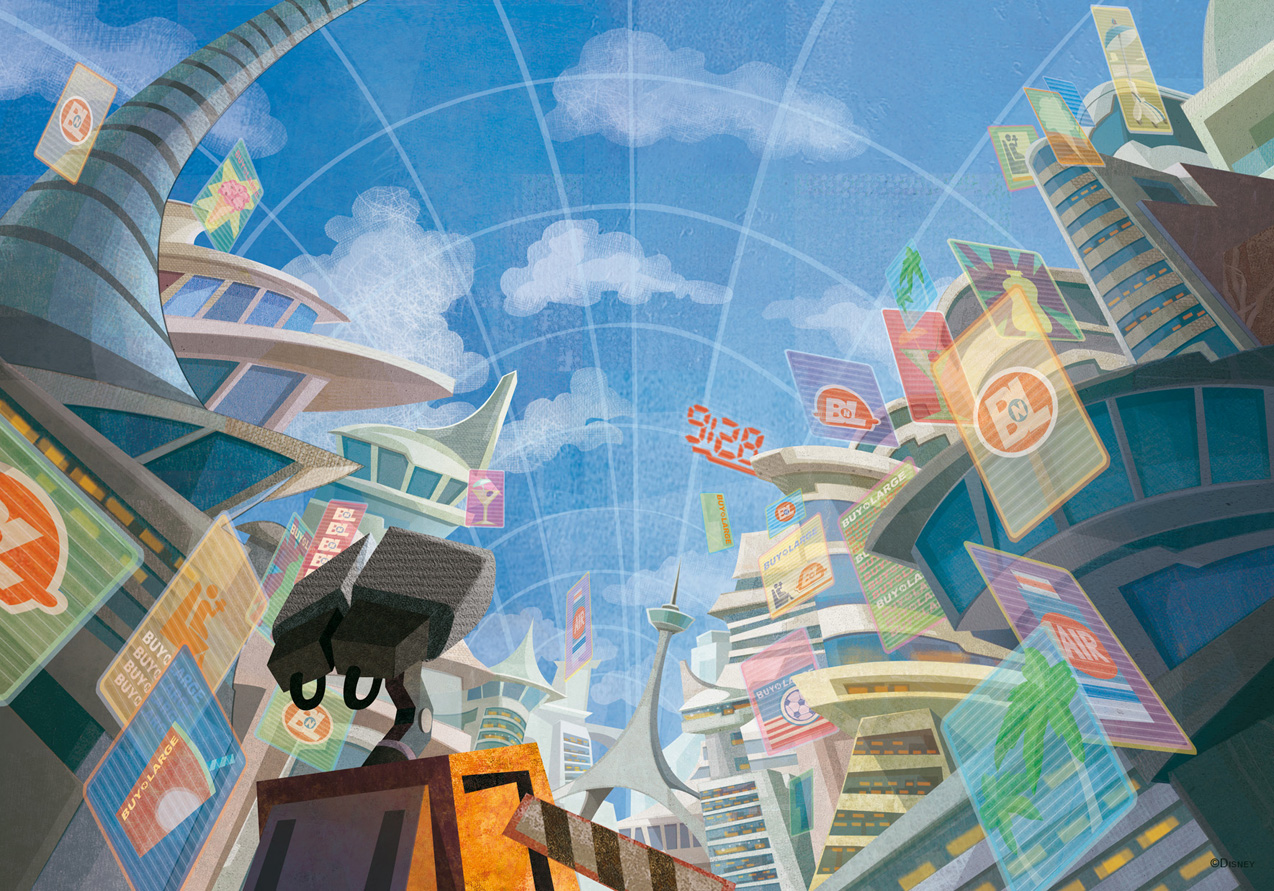 1274x891 Mara Damiani Graphic, Design, Illustration, Licensing, Fine Art - Wall E Painting