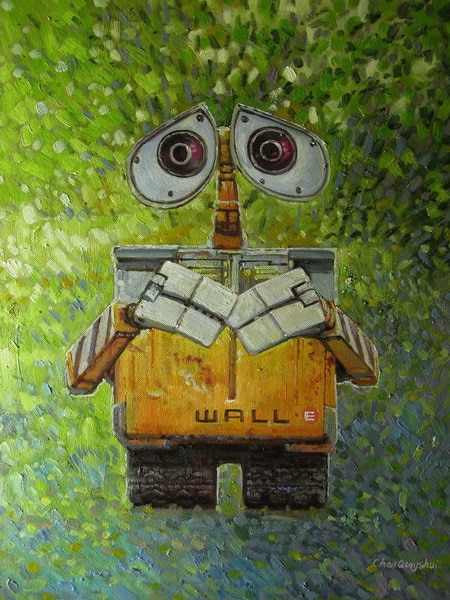 450x600 Print Painting Art On Canvas Movie.wall E Robot Children Room - Wall E Painting