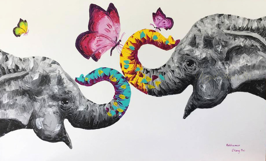 920x558 Elephant Oil Painting I Affordable Luxury Artwork By Royal Thai - Wall Painting Of Animals