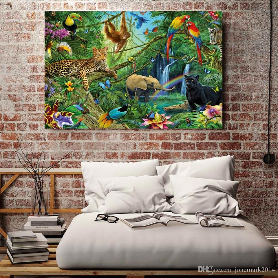 960x960 Animals Kingdom Jungle Wall Art Canvas Pictures For Living Room - Wall Painting Of Animals