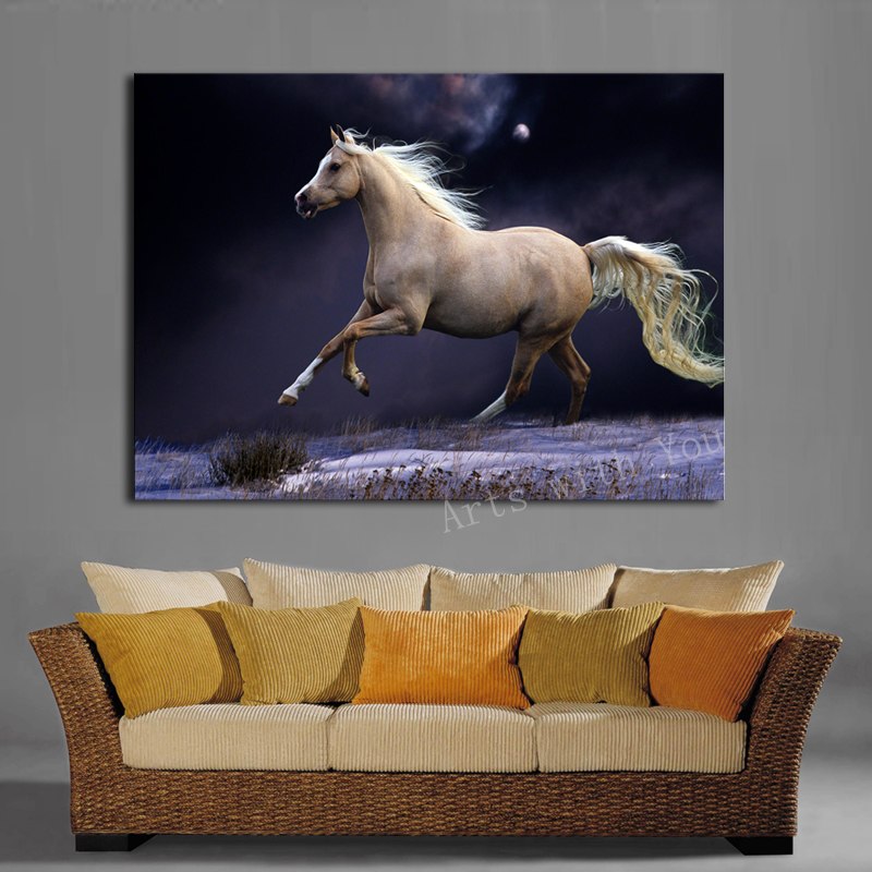 800x800 1panel Decorative Art Hd Picture Running Horse Canvas Wall - Wall Painting With Horses