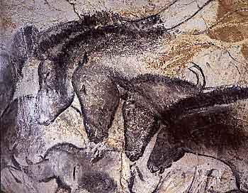350x272 The Chauvet Cave, France - Wall Painting With Horses Chauvet Cave