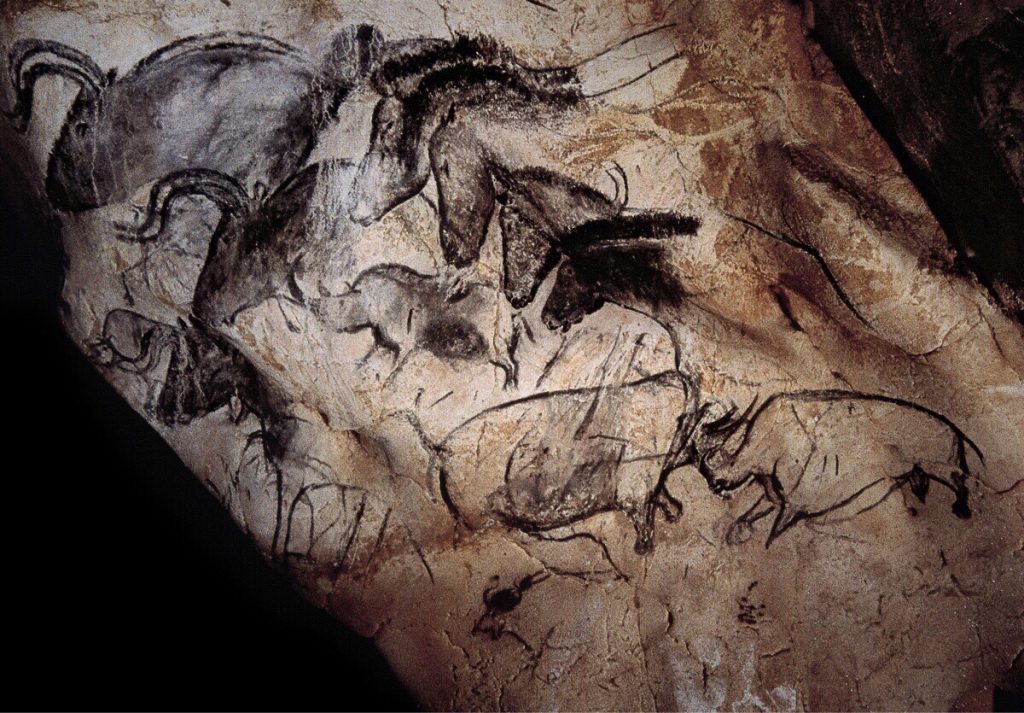 1024x713 The Amazing 32,000 Year Old Drawings In The Chauvet Cave - Wall Painting With Horses Chauvet Cave