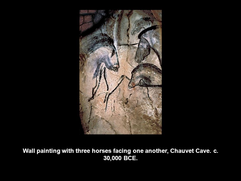 960x720 Wall Painting With Three Horses Facing One Another, Chauvet Cave - Wall Painting With Horses Chauvet Cave