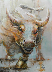 216x300 Wall Street Bull Art Fine Art America - Wall Street Bull Painting