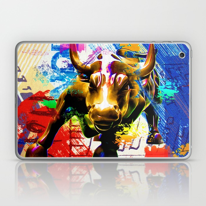 700x700 Wall Street Bull Painted Laptop Amp Ipad Skin By Danieljanda Society6 - Wall Street Bull Painting