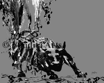 340x270 Wall Street Bull Etsy - Wall Street Bull Painting