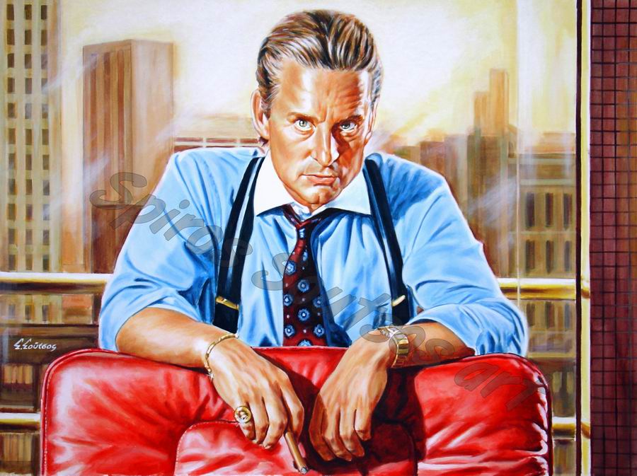 900x673 Michael Douglas, Gordon Gekko Canvas Print, Movie - Wall Street Painting