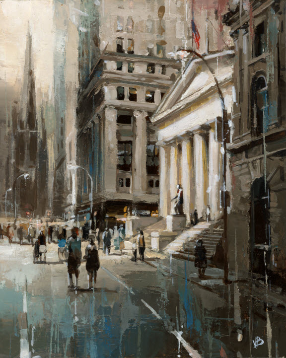 576x721 Paintings By Victor Bauer Wall Street No.2 - Wall Street Painting
