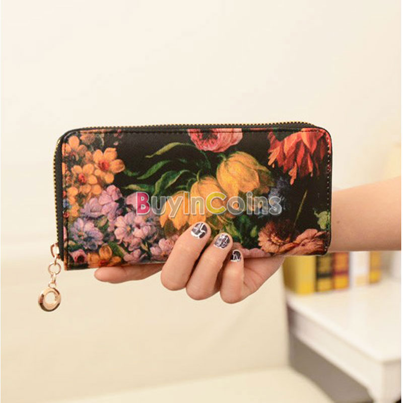 800x800 Vintage Women Handbag Flower Chain Oil Painting Purse Envelope - Wallet Painting