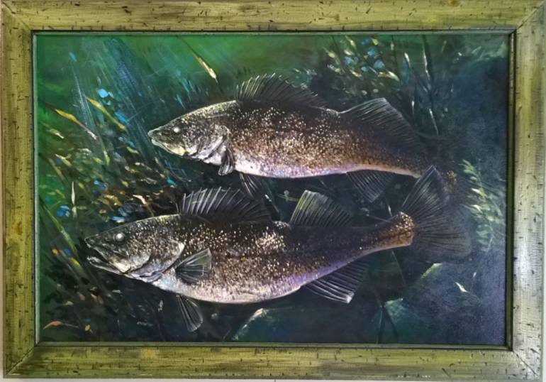 770x538 Saatchi Art Walleye In The Depths Original Hand Painted Oil - Walleye Painting