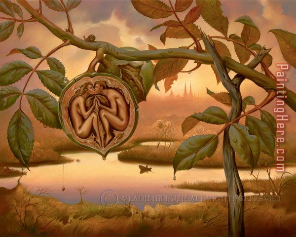 600x480 Vladimir Kush Walnut Of Eden Painting Anysize 50% Off - Walnut Painting