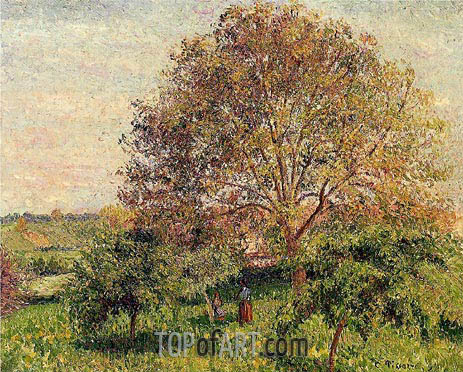 463x372 Walnut Tree In Spring Pissarro Painting Reproduction 2184 - Walnut Painting