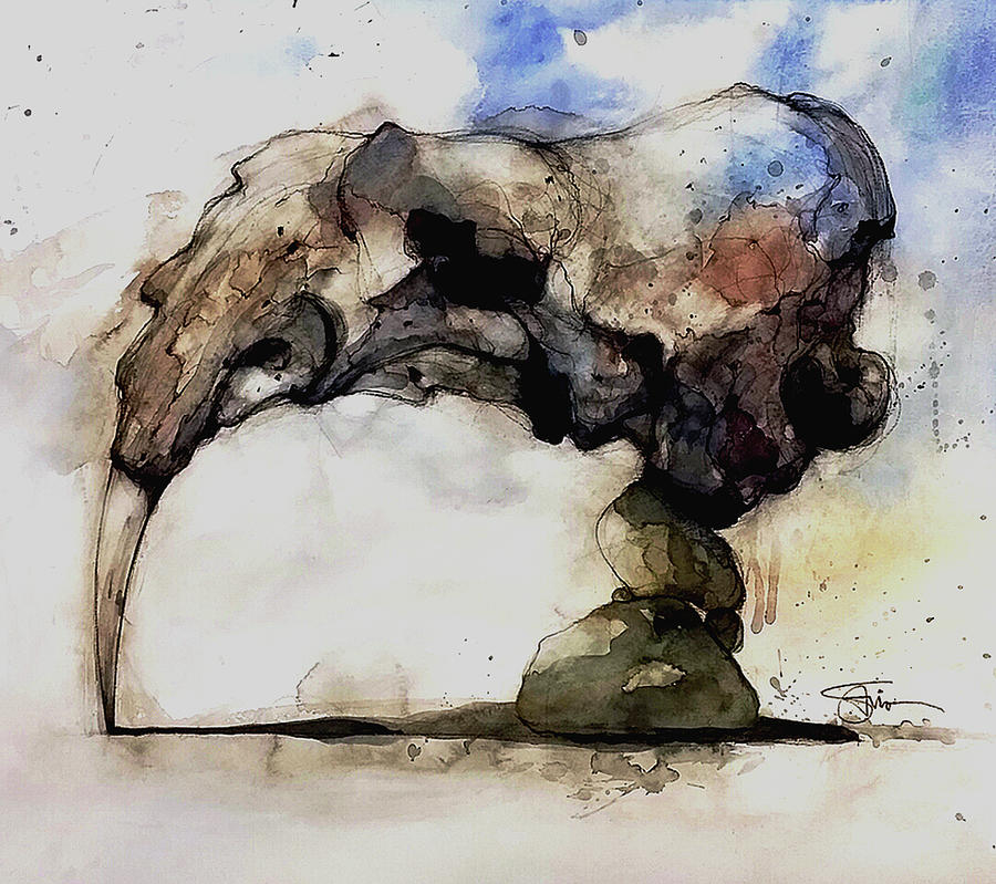 900x799 Walrus Skull Painting By Savio Mizzi - Walrus Painting